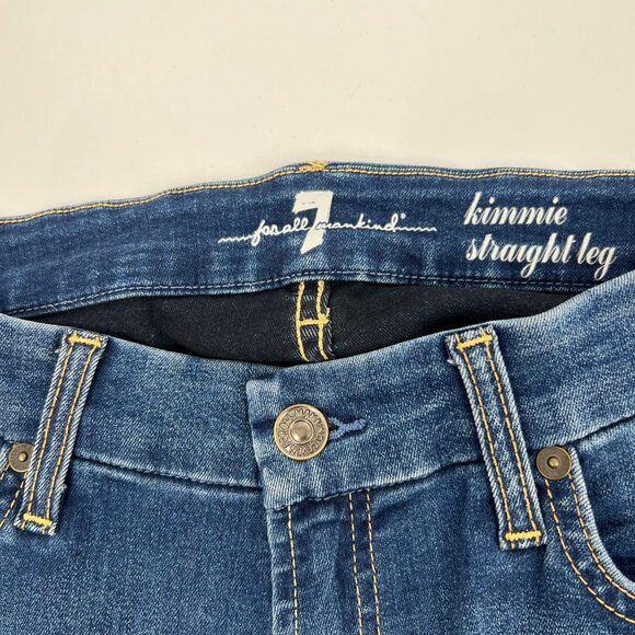 7 For All Mankind Blue Kimmie Straight Leg Jeans | Excellent Condition - Picture 5 of 8